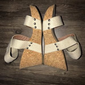 Lucky Brand wrap around ankle wedges